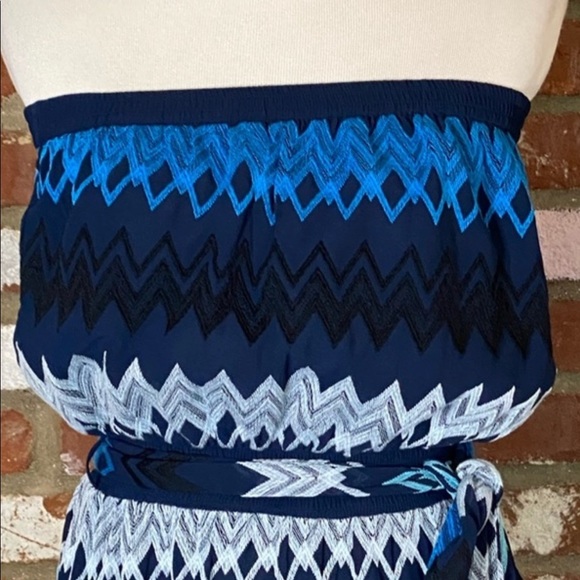 Ramy Brook Sylvia Strapless Chevron Printed Maxi Dress NWT Size Medium - Picture 4 of 6